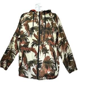 40s and shorties tropical orange reversible full zip hooded jacket Size L